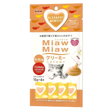 Aixia Miaw Miaw Creamy Tuna & Salmon 15g x 4's, MMCM5, cat Treats, Aixia, cat Food, catsmart, Food, Treats